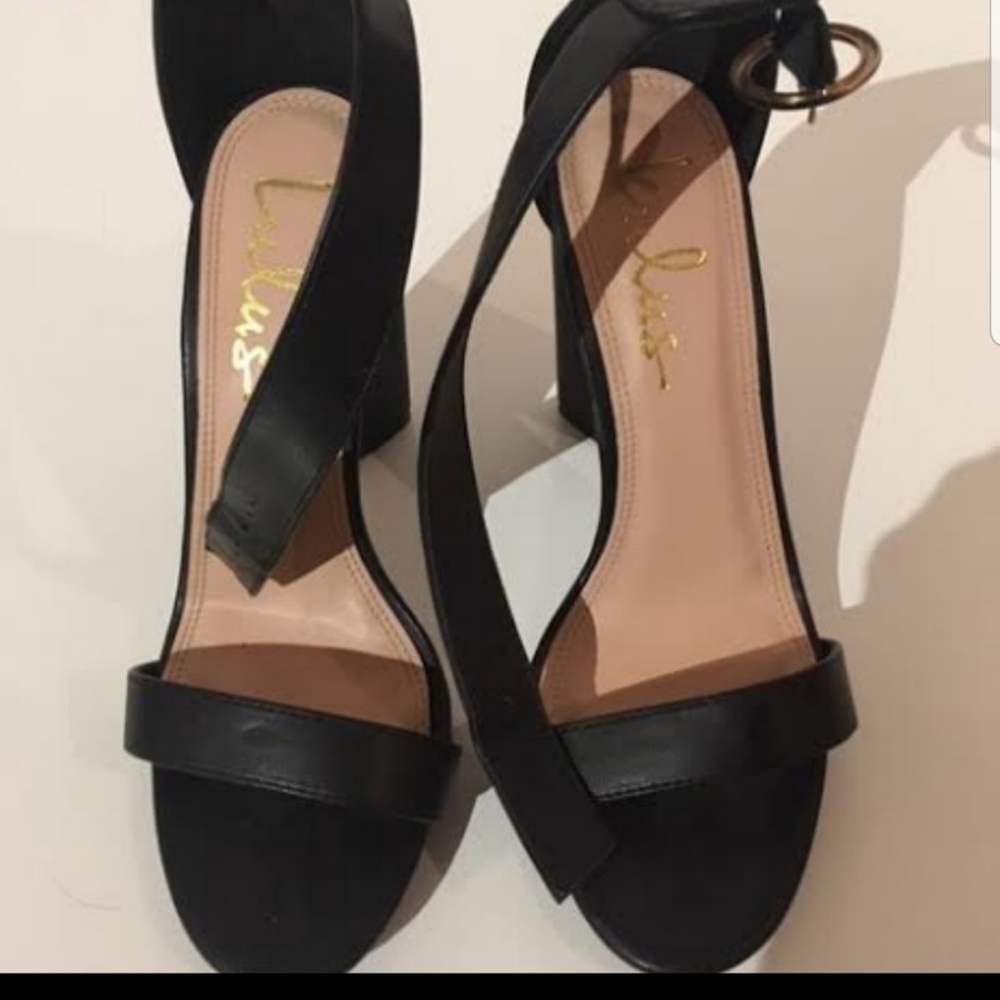 Lulu's vegan leather block heel